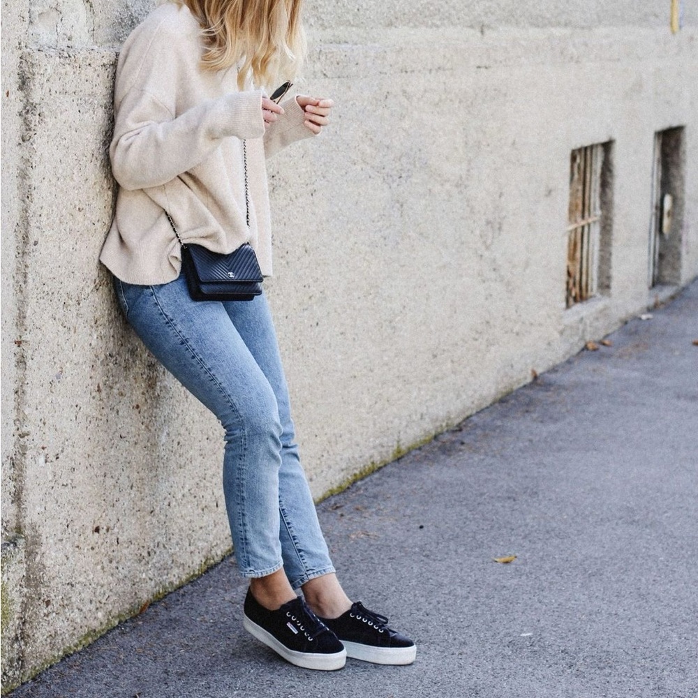 Black Superga Platforms